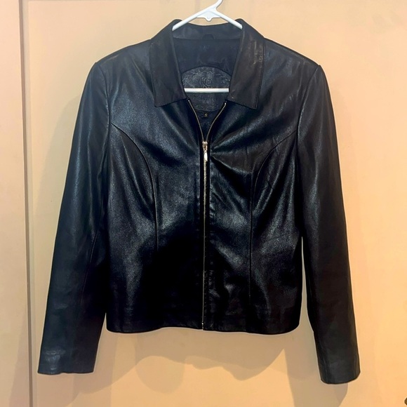 Rosleen leather motorcycle/ cross soft zip up jacket size small / excellent item - Picture 1 of 12